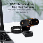 كاميرا ويب سطح مكتب USB 2.0 بدقة 1080P HD مع ميكروفون، طول الكابل: حوالي 1.3م، عادية، مع حامل ثلاثي القوائم، مضادة للتجسس