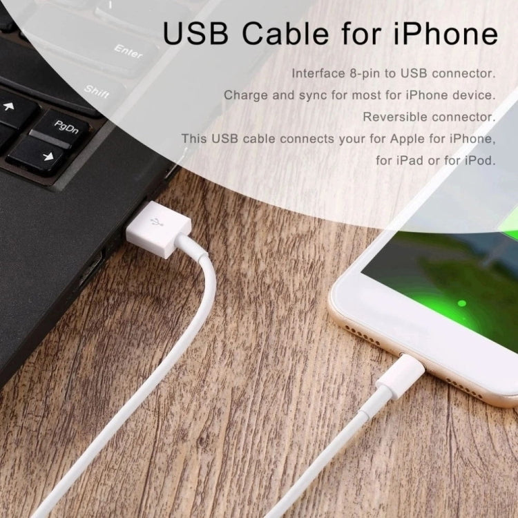 XJ-51 كابل شحن سريع USB 3A إلى 8 دبابيس لسلسلة iPhone 12، الطول: 2م، 2م