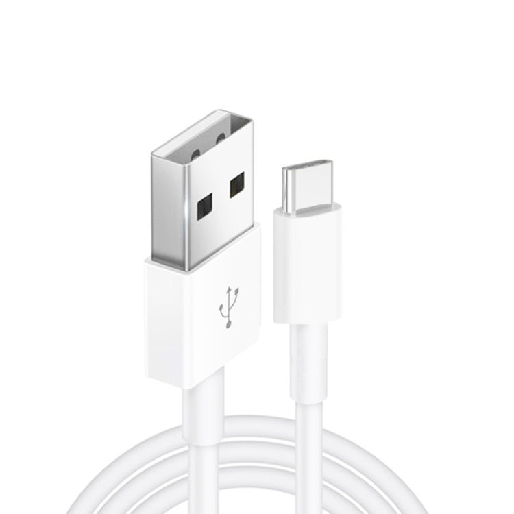 شاحن سفر محمول مزدوج USB + كابل بيانات USB إلى Type-C بطول 1 متر، قابس أوروبي