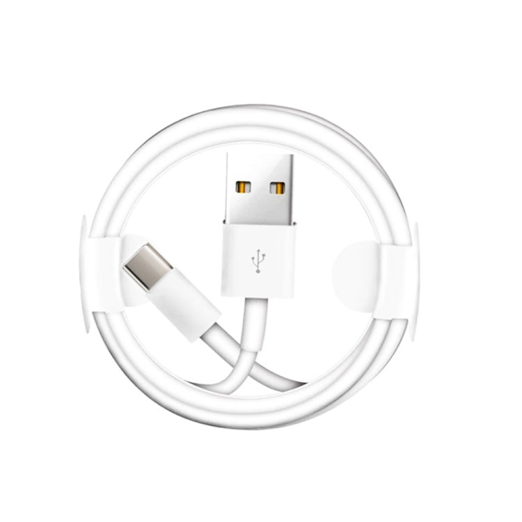 شاحن سفر محمول مزدوج USB + كابل بيانات USB إلى Type-C بطول 1 متر، قابس أوروبي