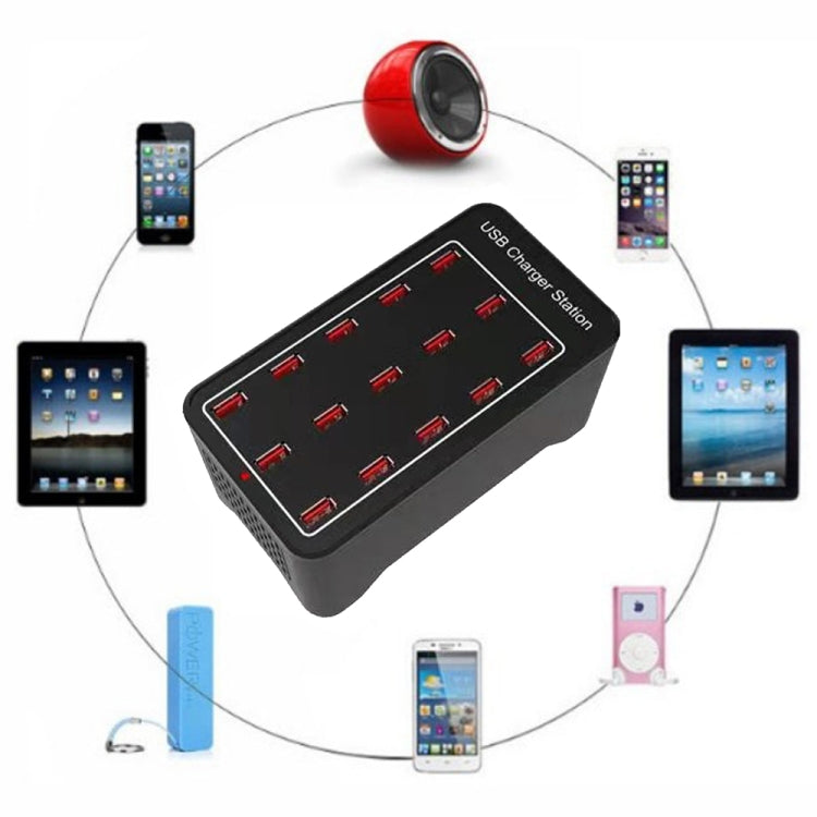 محطة شحن ذكية XLD-A7 بقوة 100 واط مع 15 منفذ USB، AC 100-240 فولت، قابس الاتحاد الأوروبي، قابس الولايات المتحدة، قابس أستراليا، قابس المملكة المتحدة