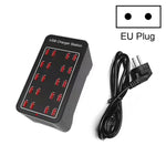 محطة شحن ذكية بقوة 100 واط مع 20 منفذ USB، AC 100-240 فولت، قابس الاتحاد الأوروبي، قابس الولايات المتحدة، قابس أستراليا، قابس المملكة المتحدة