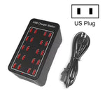 محطة شحن ذكية بقوة 100 واط مع 20 منفذ USB، AC 100-240 فولت، قابس الاتحاد الأوروبي، قابس الولايات المتحدة، قابس أستراليا، قابس المملكة المتحدة