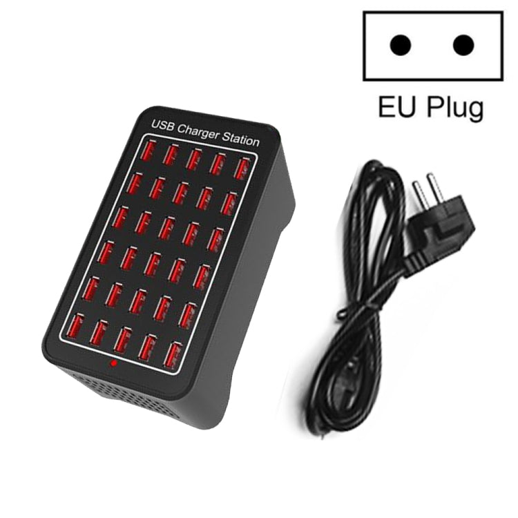 محطة شحن ذكية XLD-A7 بقوة 150 واط مع 30 منفذ USB، AC 110-240 فولت، قابس الاتحاد الأوروبي، قابس الولايات المتحدة، قابس أستراليا، قابس المملكة المتحدة
