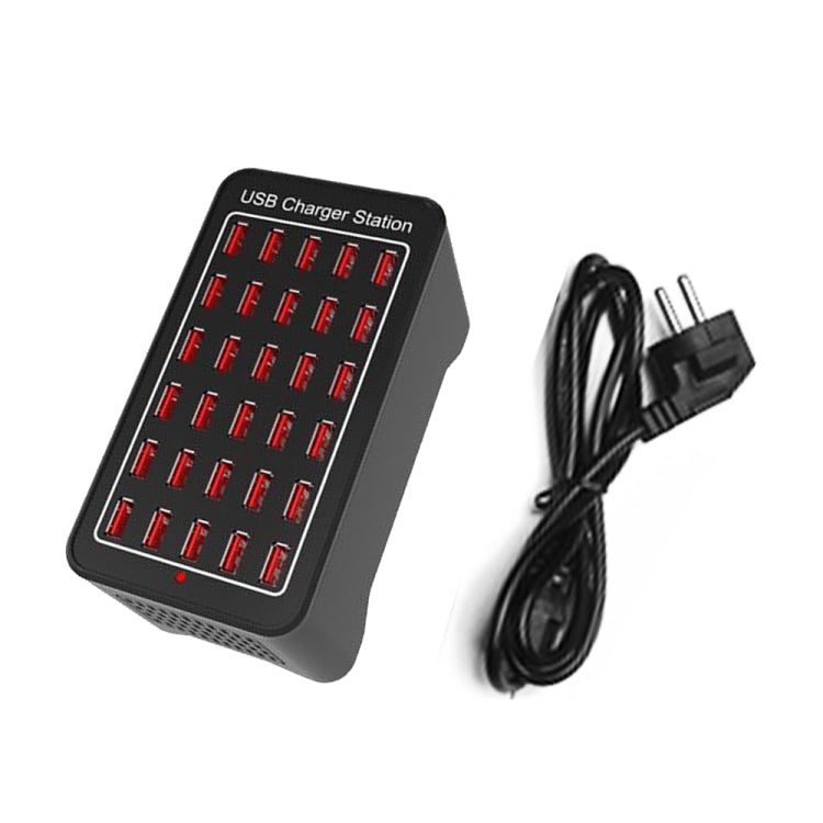 محطة شحن ذكية XLD-A7 بقوة 150 واط مع 30 منفذ USB، AC 110-240 فولت، قابس الاتحاد الأوروبي، قابس الولايات المتحدة، قابس أستراليا، قابس المملكة المتحدة