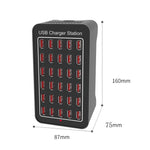 محطة شحن ذكية XLD-A7 بقوة 150 واط مع 30 منفذ USB، AC 110-240 فولت، قابس الاتحاد الأوروبي، قابس الولايات المتحدة، قابس أستراليا، قابس المملكة المتحدة