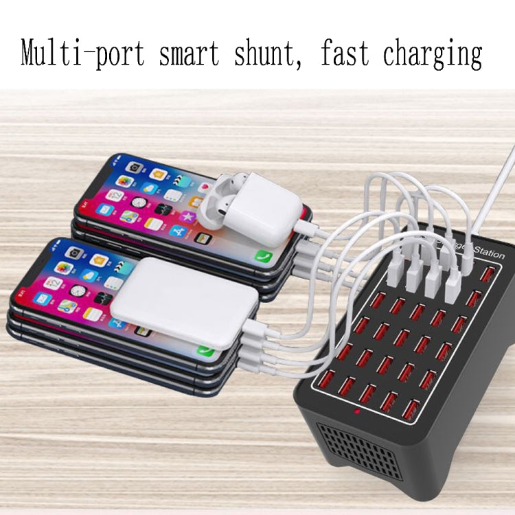 محطة شحن ذكية XLD-A7 بقوة 150 واط مع 30 منفذ USB، AC 110-240 فولت، قابس الاتحاد الأوروبي، قابس الولايات المتحدة، قابس أستراليا، قابس المملكة المتحدة