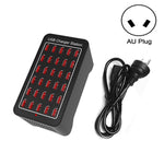 محطة شحن ذكية XLD-A7 بقوة 150 واط مع 30 منفذ USB، AC 110-240 فولت، قابس الاتحاد الأوروبي، قابس الولايات المتحدة، قابس أستراليا، قابس المملكة المتحدة