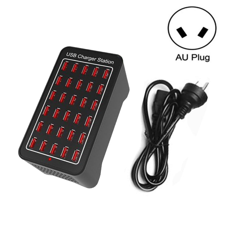 محطة شحن ذكية XLD-A7 بقوة 150 واط مع 30 منفذ USB، AC 110-240 فولت، قابس الاتحاد الأوروبي، قابس الولايات المتحدة، قابس أستراليا، قابس المملكة المتحدة