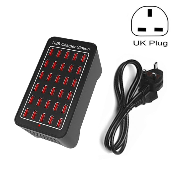 محطة شحن ذكية XLD-A7 بقوة 150 واط مع 30 منفذ USB، AC 110-240 فولت، قابس الاتحاد الأوروبي، قابس الولايات المتحدة، قابس أستراليا، قابس المملكة المتحدة