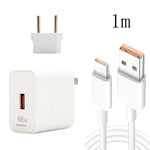 شاحن سفر USB سريع 66W مع رأس تحويل قابس أوروبي + كابل بيانات شحن فلاش USB إلى Type-C 6A، قابس أوروبي، قابس أوروبي (1م)، قابس أوروبي (1.5م)، قابس أوروبي (2م)