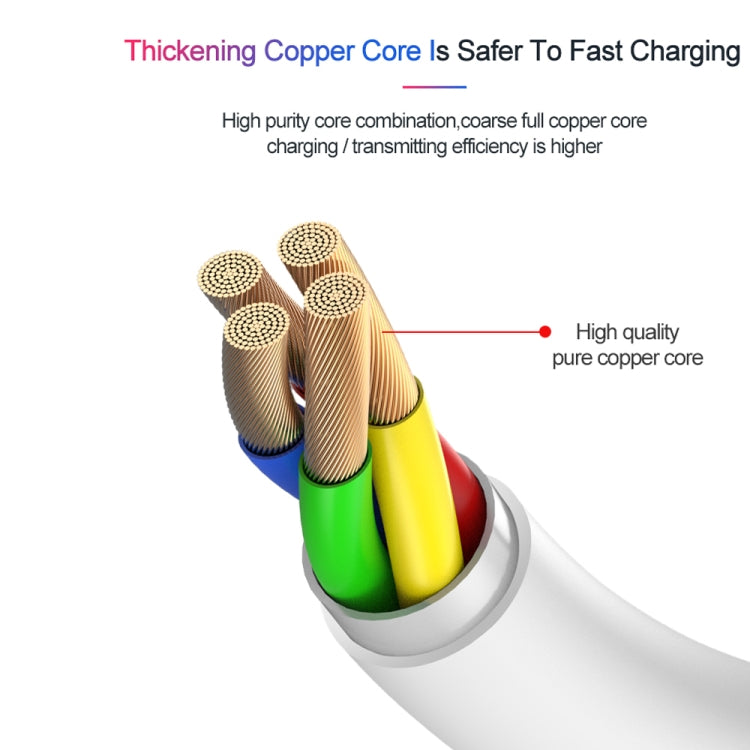 XJ-61 كابل شحن سريع PD بقوة 12 واط USB-C / Type-C إلى 8 Pin، 1م، 1.5م، 2م