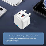 شاحن سفر سريع مزدوج YSY-6087PD بقوة 20 واط PD3.0 + QC3.0 مع كابل بيانات USB إلى Type-C، قابس الاتحاد الأوروبي، قابس الولايات المتحدة، قابس المملكة المتحدة