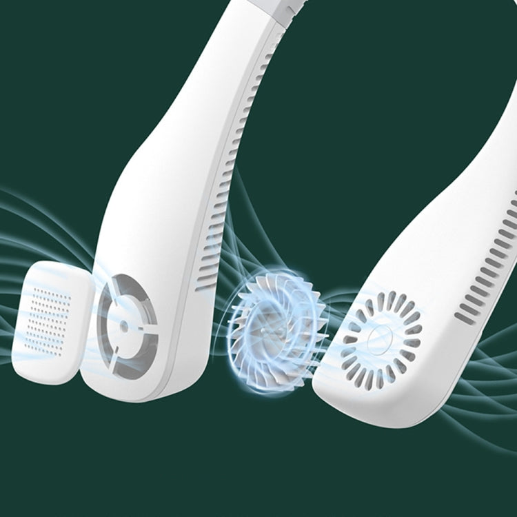 مروحة عنق صغيرة USB بدون استخدام اليدين - قابلة لإعادة الشحن بتصميم سماعة رأس محمولة، مروحة عنق قابلة للارتداء، 3 مستويات تدفق هواء، دوران حر 360 درجة، مثالية للرياضة والمكتب والخارج