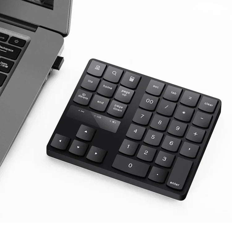 لوحة مفاتيح رقمية لاسلكية USB 2.4G بها 35 مفتاحًا قابلة للشحن، لوحة مفاتيح رقمية صغيرة للكمبيوتر المحمول