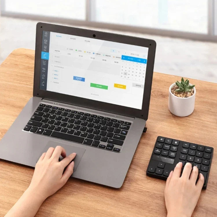 لوحة مفاتيح رقمية لاسلكية USB 2.4G بها 35 مفتاحًا قابلة للشحن، لوحة مفاتيح رقمية صغيرة للكمبيوتر المحمول