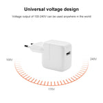 شاحن سفر بمنفذ USB بقوة 12 واط لسلسلة iPad / iPod / iPhone، قابس أوروبي