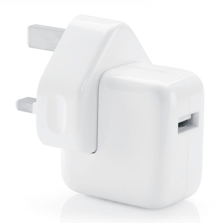 شاحن سفر بمنفذ USB بقوة 12 واط لسلسلة iPad / iPod / iPhone، قابس بريطاني