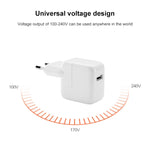 شاحن USB بقوة 12 واط + كابل بيانات USB إلى 8 سنون لسلسلة iPad / iPhone / iPod، قابس أوروبي
