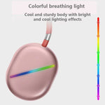 سماعة رأس موسيقى لاسلكية AKZ MAX10 مثبتة على الرأس مع إضاءة RGB وبلوتوث، تدعم بطاقة TF