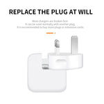 2 قطعة محول طاقة XJ01 لشاحن iPad 10W 12W وشاحن سلسلة MacBook، قابس المملكة المتحدة، قابس المملكة المتحدة