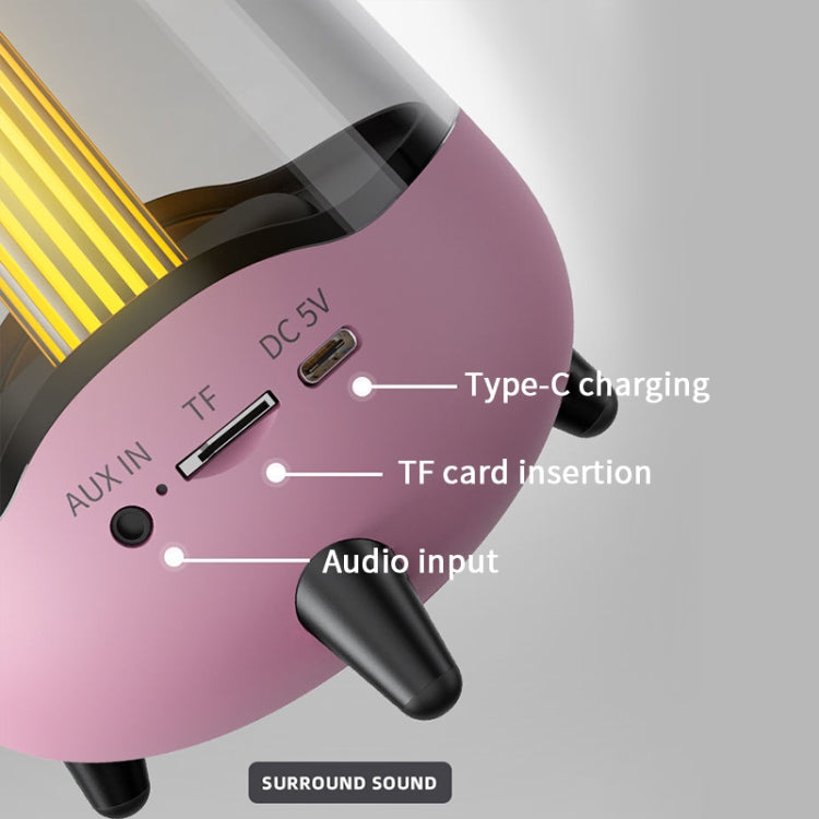 مكبر صوت موسيقى لاسلكي LP-20 مع ضوء ليلي LED وبلوتوث 5.0، يدعم بطاقة TF / AUX