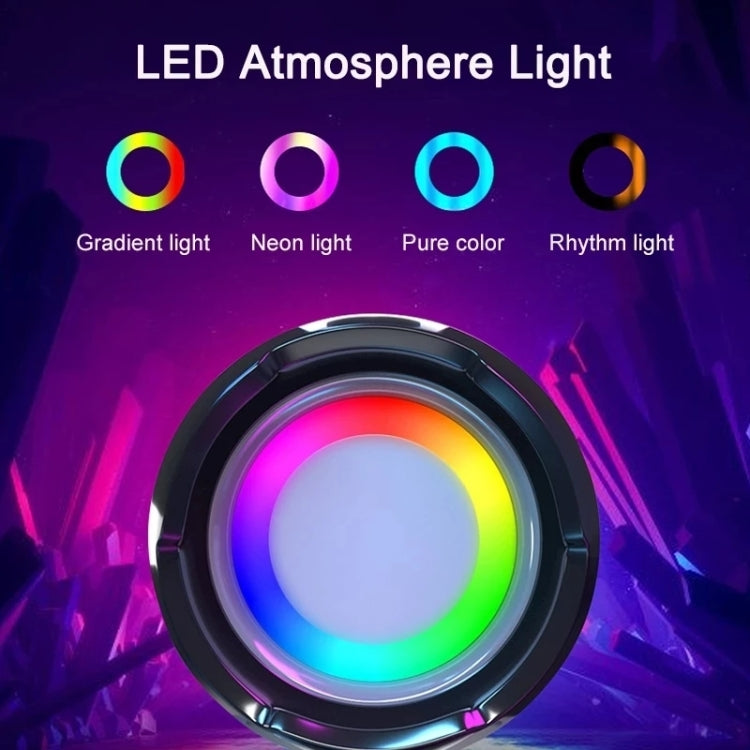 مكبر صوت بلوتوث محمول T&G TG192 مع ضوء LED ووميض، صوت باس محيطي ستيريو ثلاثي الأبعاد، يدعم راديو FM / بطاقة TF / USB