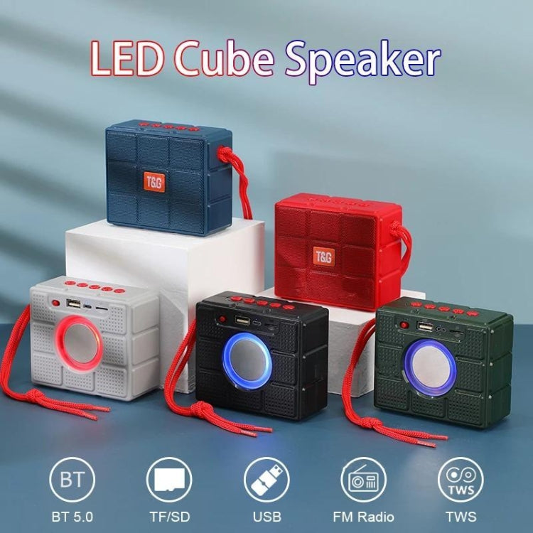 مكبر صوت بلوتوث محمول T&G TG311 مع مصباح LED، يدعم بطاقة TF / راديو FM / AUX 3.5 مم / قرص U