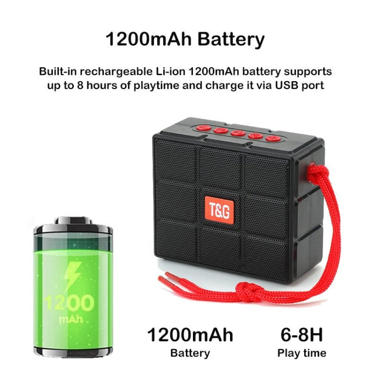 مكبر صوت بلوتوث محمول T&G TG311 مع مصباح LED، يدعم بطاقة TF / راديو FM / AUX 3.5 مم / قرص U