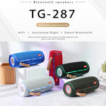 مكبر صوت بلوتوث محمول T&G TG287 مع ضوء LED ووميض، ستيريو لاسلكي مع مضخم صوت، يدعم FM / بطاقة TF / USB
