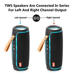 مكبر صوت بلوتوث محمول T&G TG287 مع ضوء LED ووميض، ستيريو لاسلكي مع مضخم صوت، يدعم FM / بطاقة TF / USB