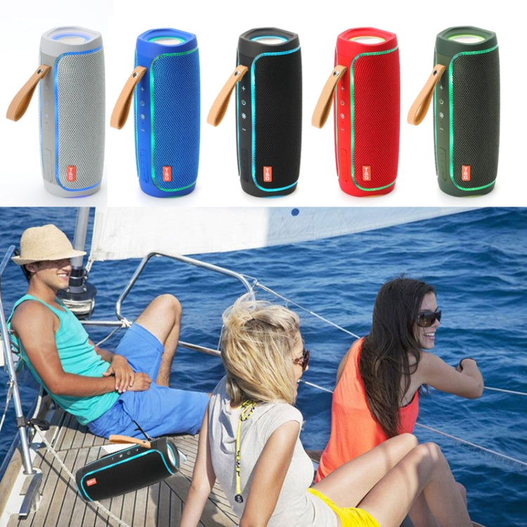 مكبر صوت بلوتوث محمول T&G TG287 مع ضوء LED ووميض، ستيريو لاسلكي مع مضخم صوت، يدعم FM / بطاقة TF / USB