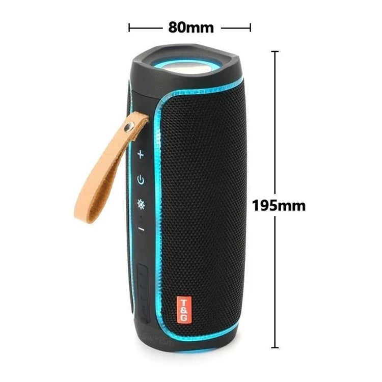 مكبر صوت بلوتوث محمول T&G TG287 مع ضوء LED ووميض، ستيريو لاسلكي مع مضخم صوت، يدعم FM / بطاقة TF / USB