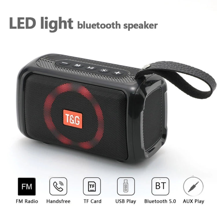 مكبر صوت بلوتوث محمول T&G TG193 مع ضوء LED مقاوم للماء ومضخم صوت خارجي، يدعم بطاقة TF / راديو FM / AUX