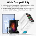شاحن سريع F002C QC3.0 USB + USB 2.0 مع شاشة رقمية LED وكابل بيانات USB إلى Type-C، قابس الاتحاد الأوروبي، قابس الاتحاد الأوروبي + كابل Type-C