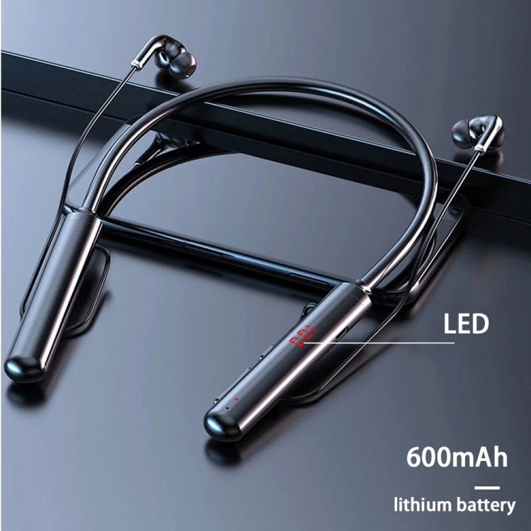 سماعة رأس ستيريو عنق 960 مغناطيسية مع شاشة LED تدعم بطاقة TF