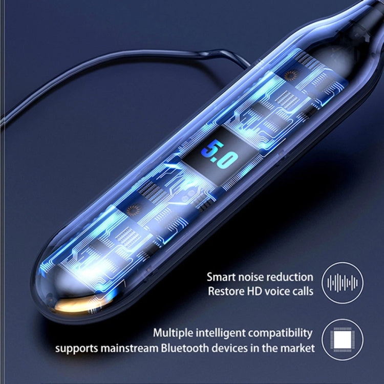 سماعة رأس ستيريو عنق 960 مغناطيسية مع شاشة LED تدعم بطاقة TF