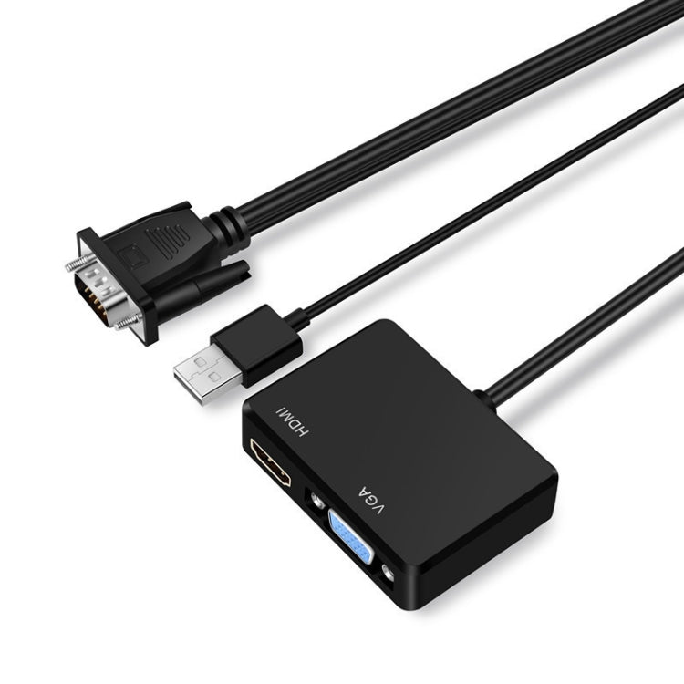 محول VGA إلى HDMI مع مقسم VGA ومحول صوت 3.5 مم