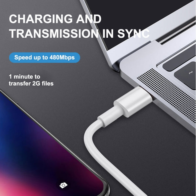 كابل شحن سريع ومزامنة بيانات PD20W USB-C / Type-C إلى 8 Pin لـ iPhone 13 / 12 Series، 1م، 1.5م، 2م