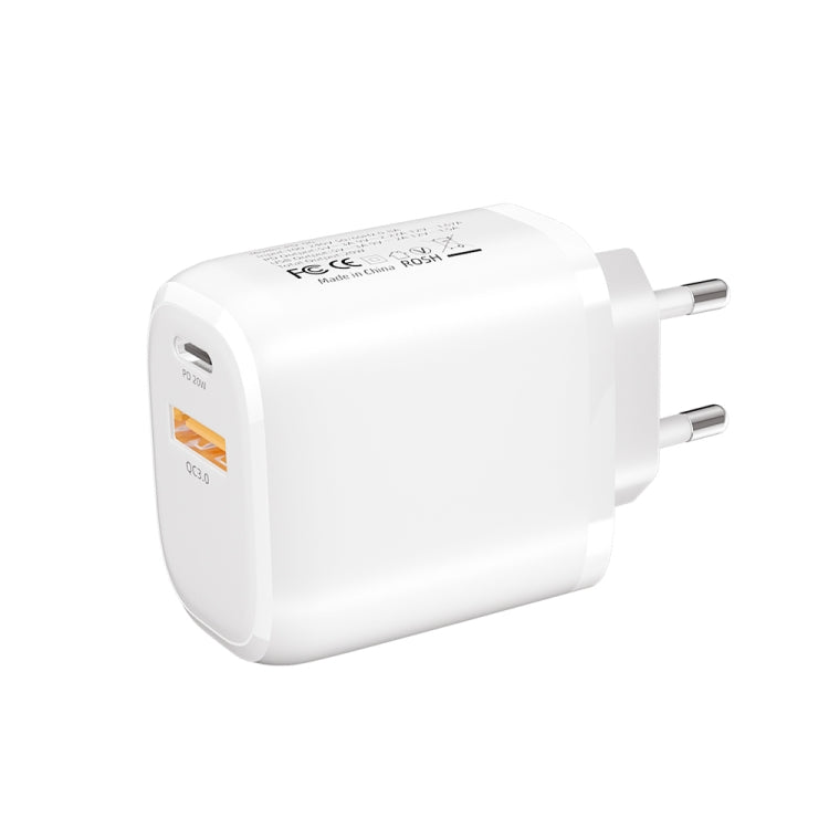 شاحن سريع صغير محمول CS-20W PD3.0 + QC3.0 بمنفذين، شاحن