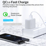 شاحن سريع محمول صغير CS-20W PD3.0 + QC3.0 بمنافذ مزدوجة مع كابل بيانات Type-C 3A إلى 8 بن، شاحن + كابل Type-C إلى 8 بن