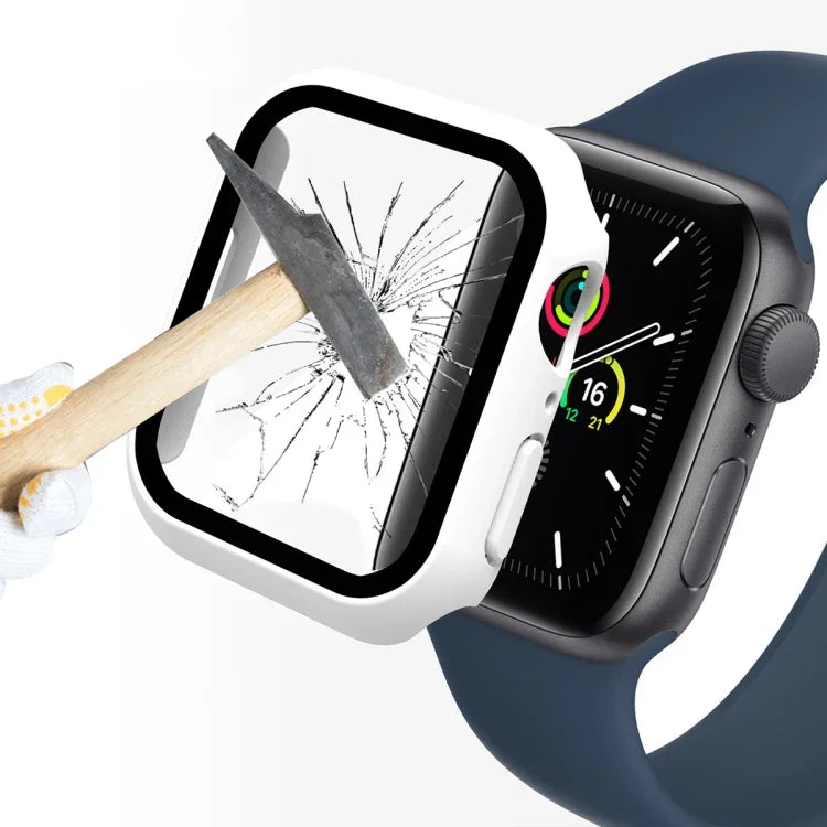 غطاء حماية ENKAY Hat-Prince 2 في 1 بإطار PC + واقي شاشة زجاجي مقسى 9H بغطاء كامل لسلسلة ساعات آبل 7 مقاس 45مم