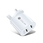 شاحن سريع بورت مزدوج 40 واط PD USB-C / Type-C لسلسلة iPhone / iPad، قابس المملكة المتحدة، قابس المملكة المتحدة