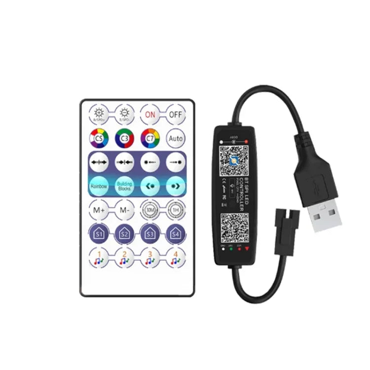 جهاز تحكم عن بعد USB 5V WS2812B مع تطبيق بلوتوث للتحكم بالموسيقى لشريط إضاءة LED SK6812 WS2811 WS2812