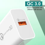 شاحن USB بمنفذ واحد بقوة 18 واط مع QC3.0 موديل APD-2003 مع كابل بيانات USB إلى Type-C بطول 1م، قابس الاتحاد الأوروبي + كابل USB إلى Type-C، قابس الولايات المتحدة + كابل USB إلى Type-C