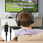 مرسل صوت بلوتوث 5.0 2 في 1 SW03 USB + SPDIF محول بصري لاسلكي منخفض الكمون للتلفاز والكمبيوتر