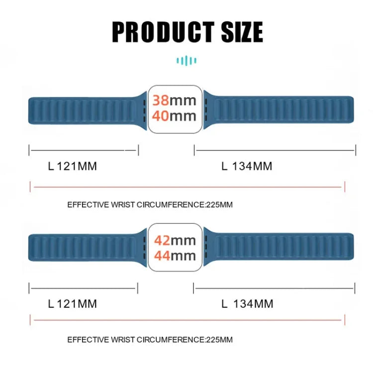 Silicone Magnetic Strap Watchband For Apple Watch Series, 7 41mm / 6&SE&5&4 40mm / 3&2&1 38mm, 7 45mm / 6&SE&5&4 44mm / 3&2&1 42mm
