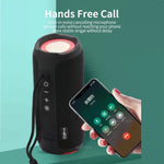 مكبر صوت موسيقى بلوتوث محمول خارجي مقاوم للماء T&G TG227 مع ضوء LED، يدعم FM / بطاقة TF / USB