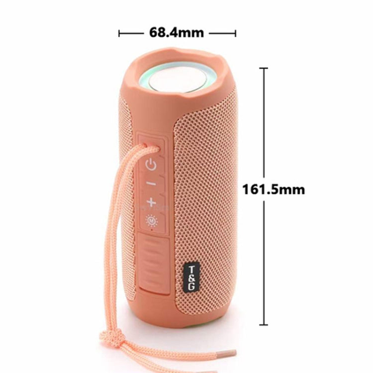 مكبر صوت موسيقى بلوتوث محمول خارجي مقاوم للماء T&G TG227 مع ضوء LED، يدعم FM / بطاقة TF / USB