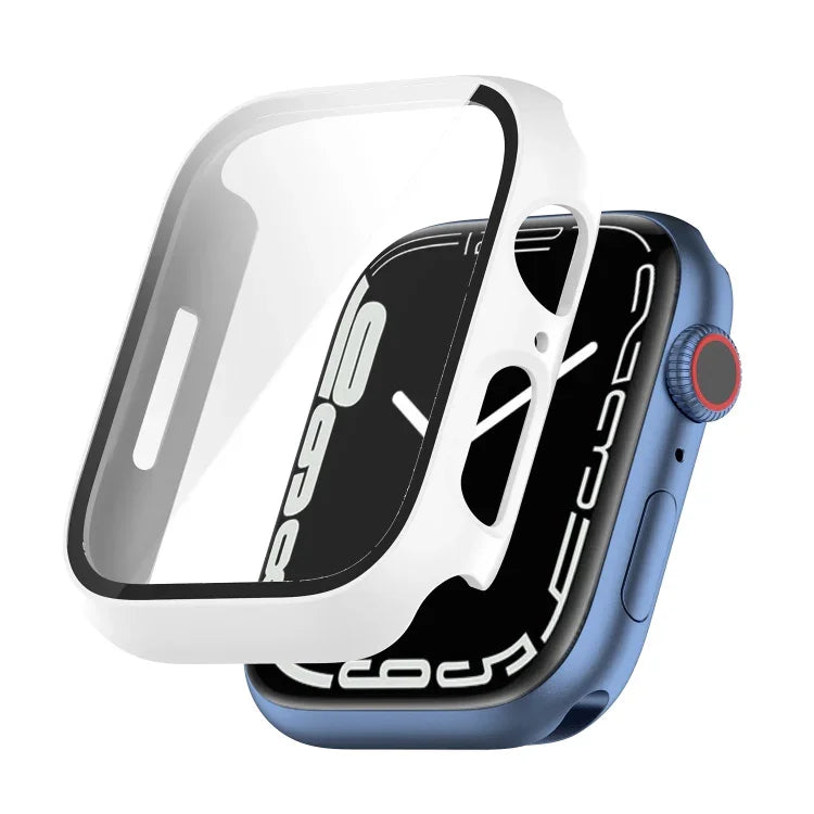 غطاء حماية مقاوم للصدمات من PC مع فيلم زجاج مقسّى، لسلسلة Apple Watch 9 / 8 / 7 مقاس 45مم، لسلسلة Apple Watch 9 / 8 / 7 مقاس 41مم